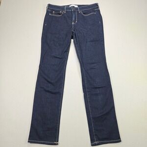 Abercrombie & Fitch Jeans Straight Leg Stretch Dark Indigo Blue Women 4S W27 L31